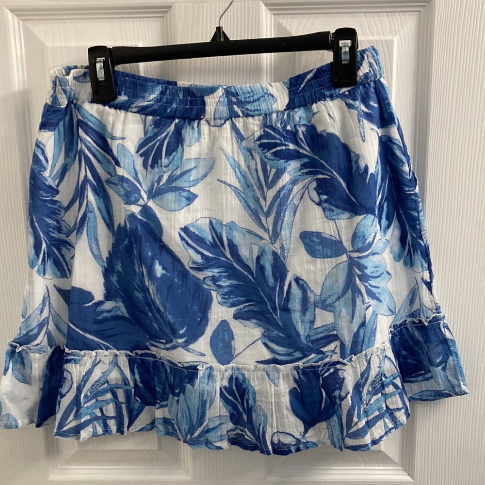 Women's Christian Siriano Blue and White Skirt lined with Pockets- Size L- SASSY - Picture 5 of 8